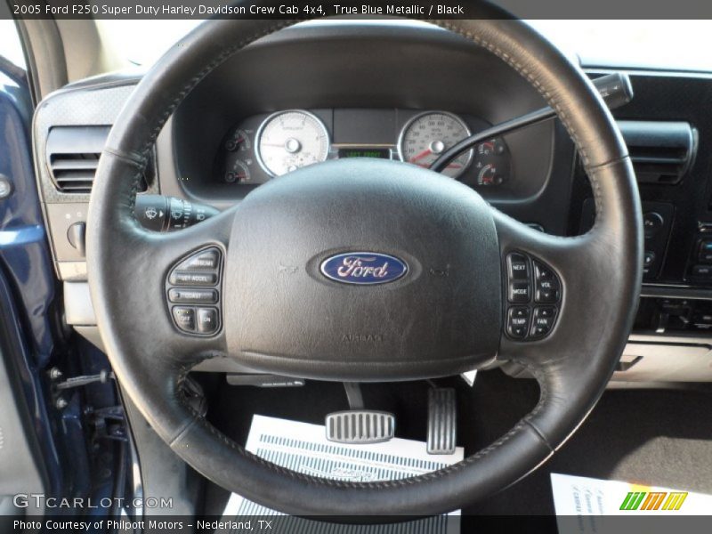 True Blue Metallic / Black 2005 Ford F250 Super Duty Harley Davidson Crew Cab 4x4