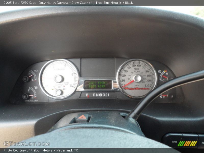 True Blue Metallic / Black 2005 Ford F250 Super Duty Harley Davidson Crew Cab 4x4