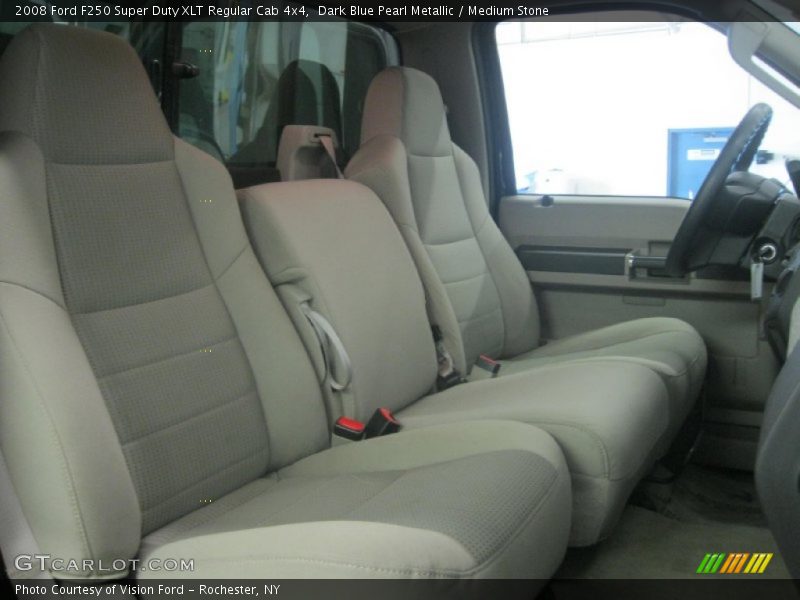 Dark Blue Pearl Metallic / Medium Stone 2008 Ford F250 Super Duty XLT Regular Cab 4x4