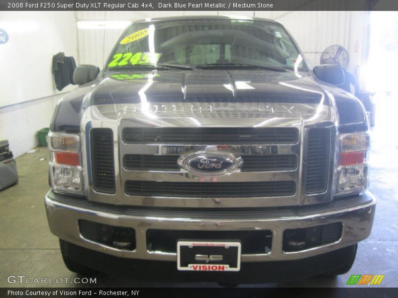 Dark Blue Pearl Metallic / Medium Stone 2008 Ford F250 Super Duty XLT Regular Cab 4x4