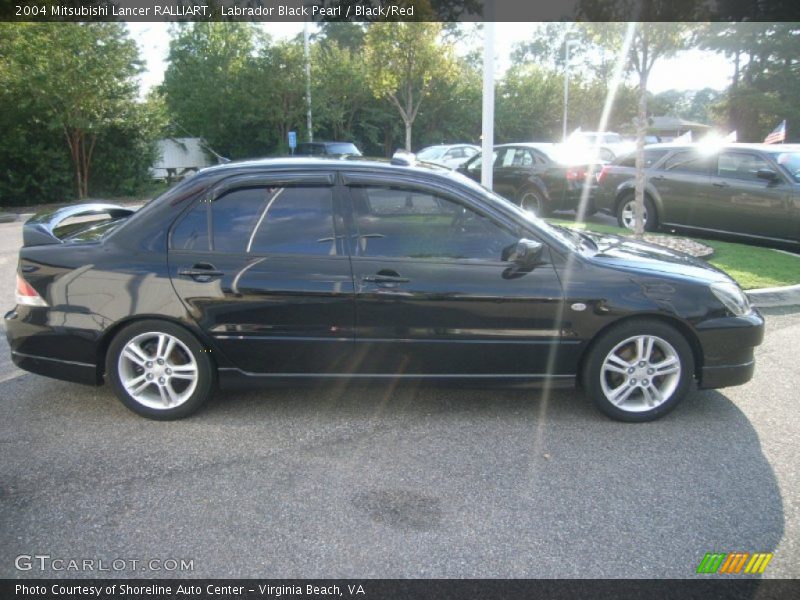 Labrador Black Pearl / Black/Red 2004 Mitsubishi Lancer RALLIART