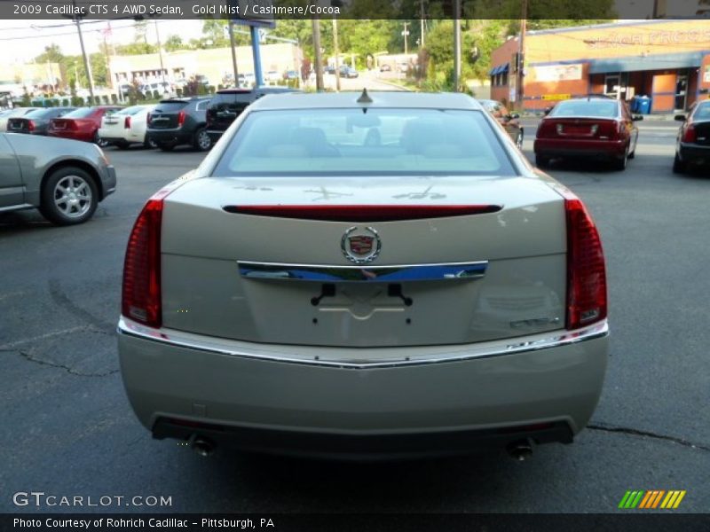 Gold Mist / Cashmere/Cocoa 2009 Cadillac CTS 4 AWD Sedan