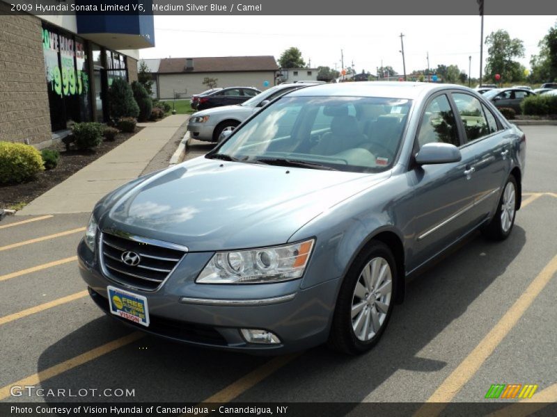 Medium Silver Blue / Camel 2009 Hyundai Sonata Limited V6