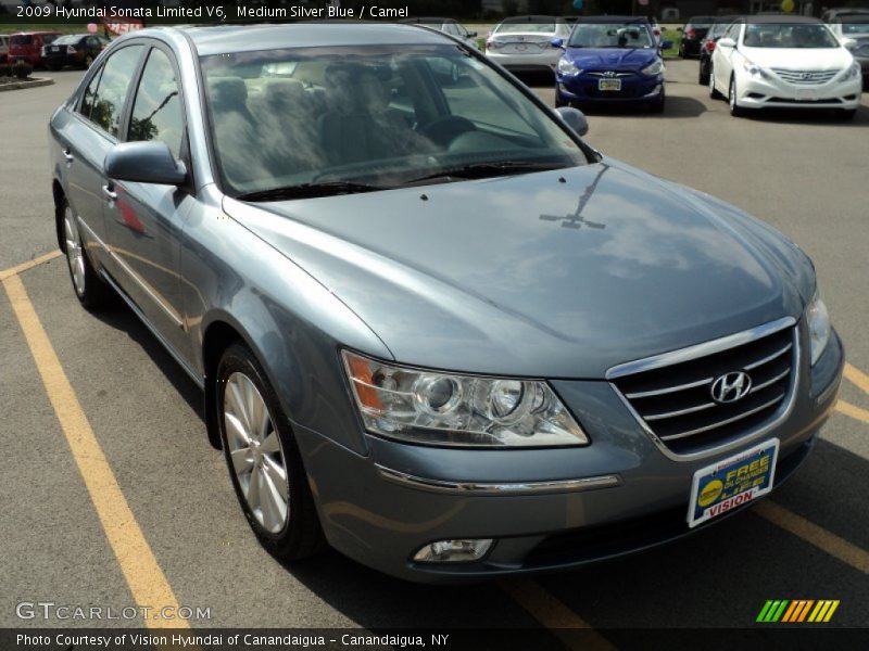 Medium Silver Blue / Camel 2009 Hyundai Sonata Limited V6