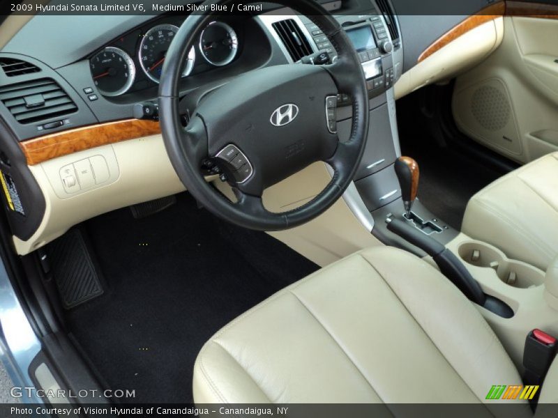 Medium Silver Blue / Camel 2009 Hyundai Sonata Limited V6