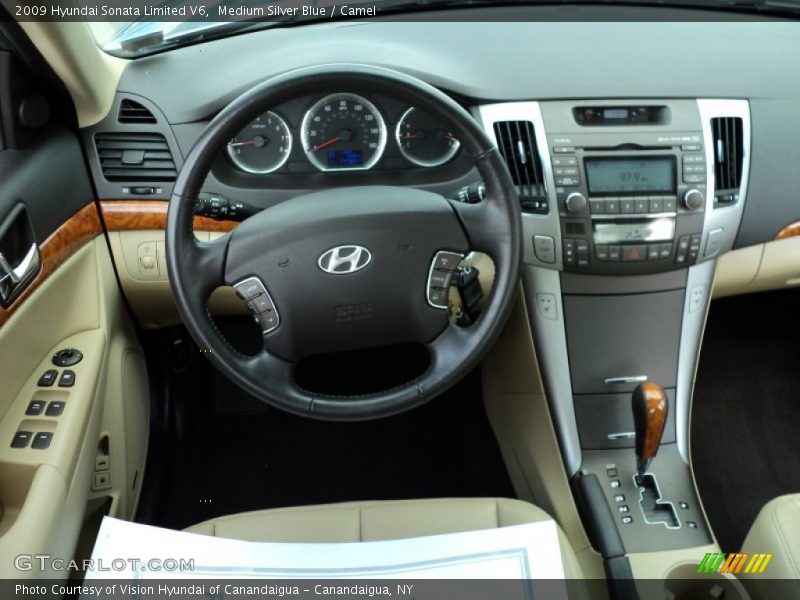 Medium Silver Blue / Camel 2009 Hyundai Sonata Limited V6