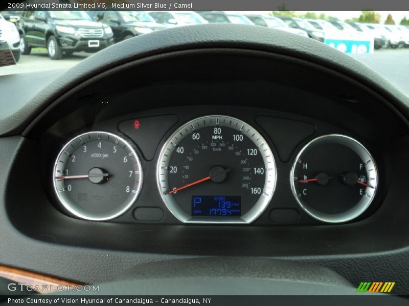 Medium Silver Blue / Camel 2009 Hyundai Sonata Limited V6