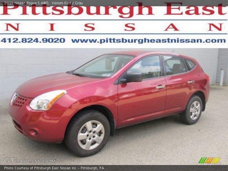 Venom Red / Gray 2010 Nissan Rogue S AWD