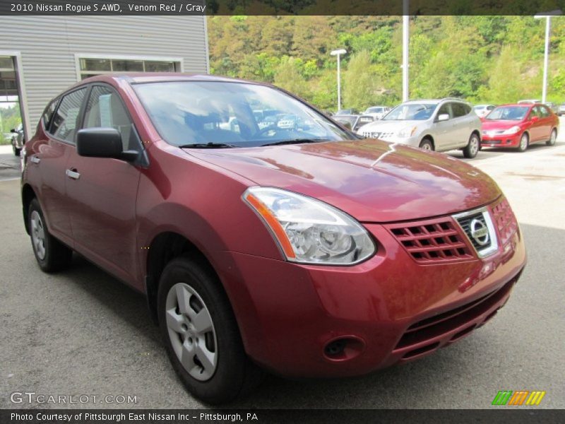 Venom Red / Gray 2010 Nissan Rogue S AWD