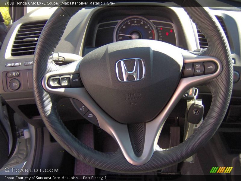 Alabaster Silver Metallic / Gray 2008 Honda Civic EX-L Coupe