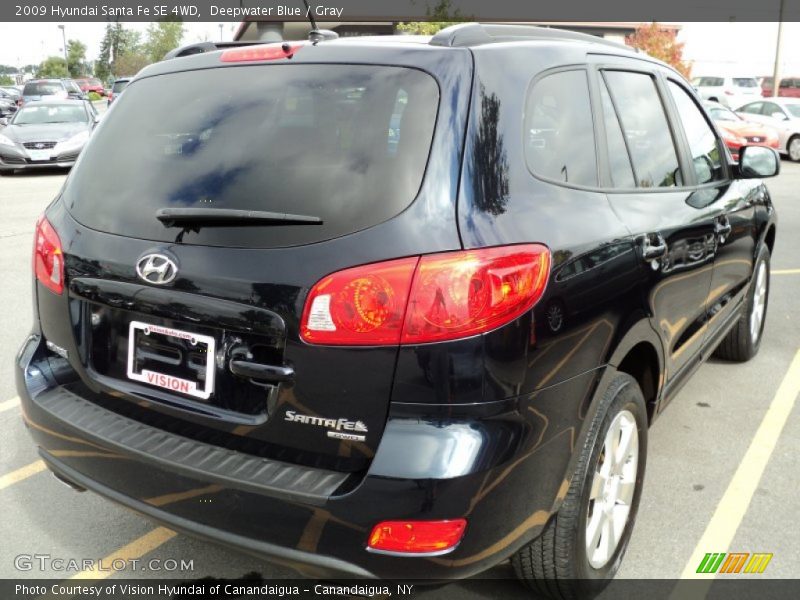 Deepwater Blue / Gray 2009 Hyundai Santa Fe SE 4WD