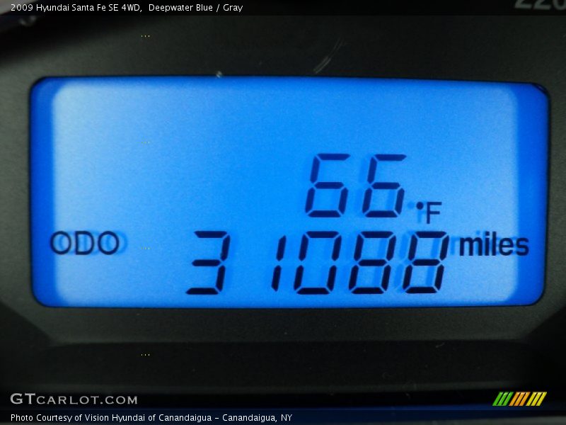 Deepwater Blue / Gray 2009 Hyundai Santa Fe SE 4WD