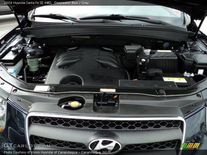 Deepwater Blue / Gray 2009 Hyundai Santa Fe SE 4WD