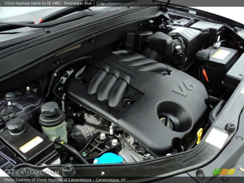 Deepwater Blue / Gray 2009 Hyundai Santa Fe SE 4WD