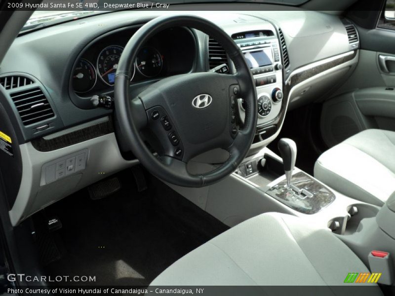 Deepwater Blue / Gray 2009 Hyundai Santa Fe SE 4WD