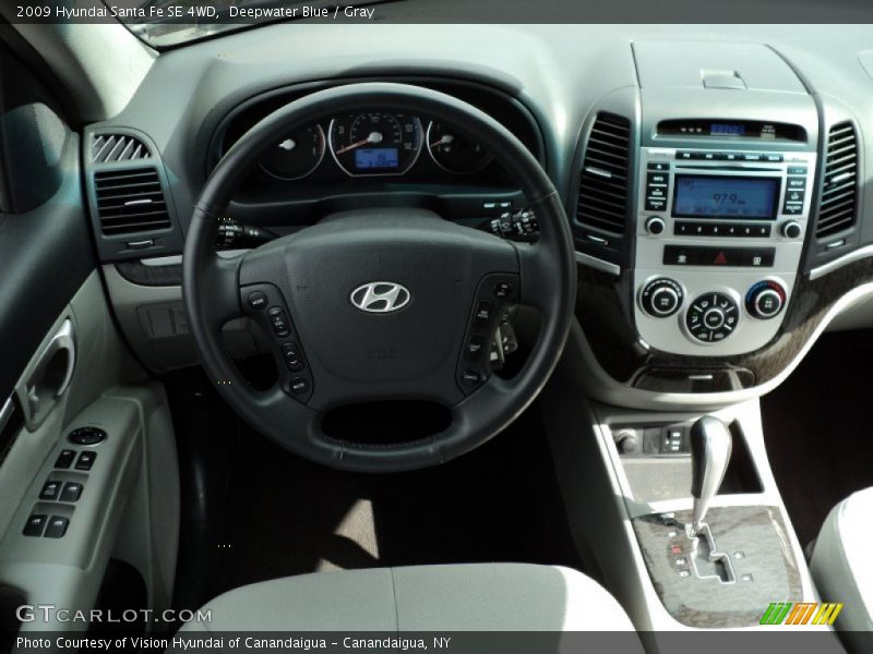 Deepwater Blue / Gray 2009 Hyundai Santa Fe SE 4WD