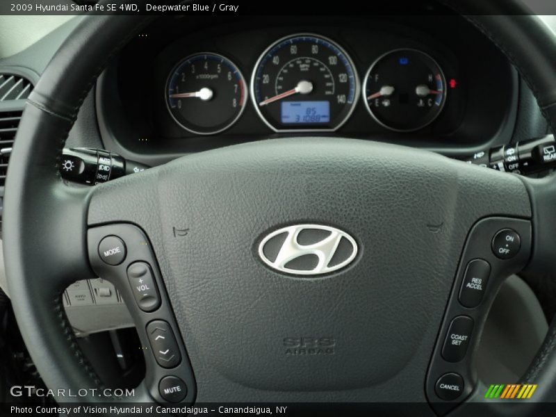 Deepwater Blue / Gray 2009 Hyundai Santa Fe SE 4WD