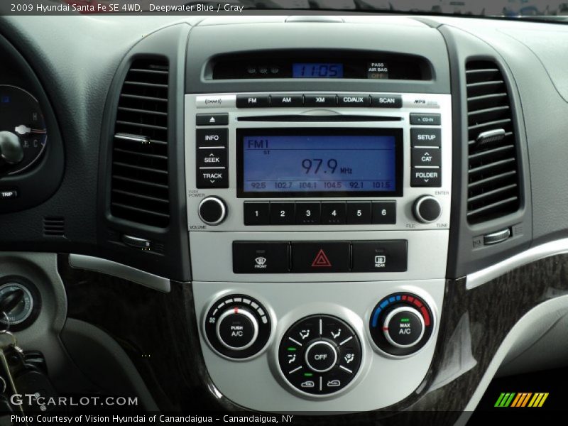 Deepwater Blue / Gray 2009 Hyundai Santa Fe SE 4WD