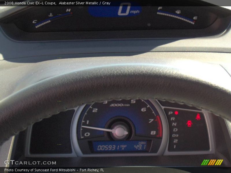 Alabaster Silver Metallic / Gray 2008 Honda Civic EX-L Coupe
