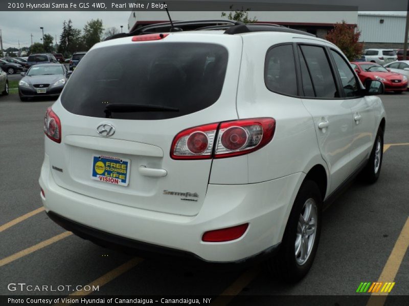 Pearl White / Beige 2010 Hyundai Santa Fe GLS 4WD