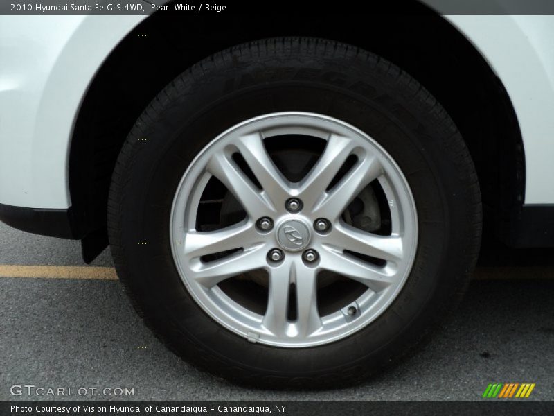 Pearl White / Beige 2010 Hyundai Santa Fe GLS 4WD