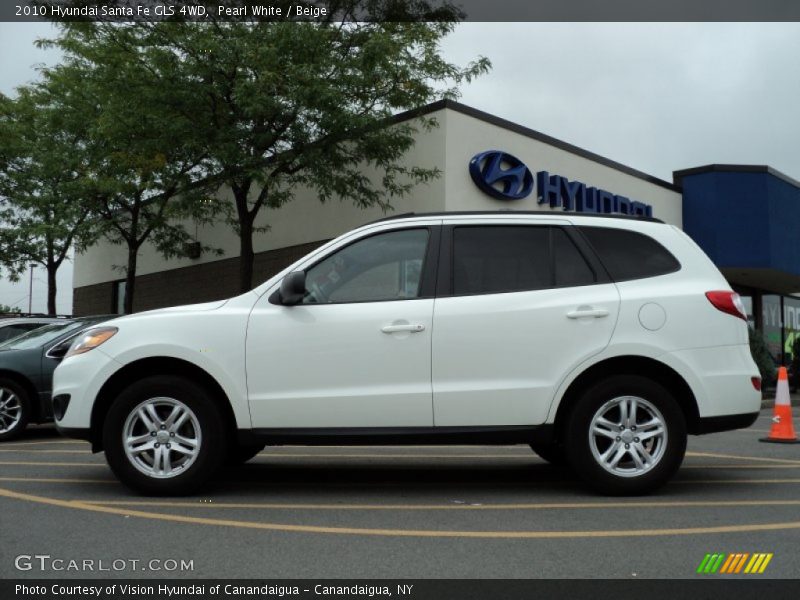 Pearl White / Beige 2010 Hyundai Santa Fe GLS 4WD