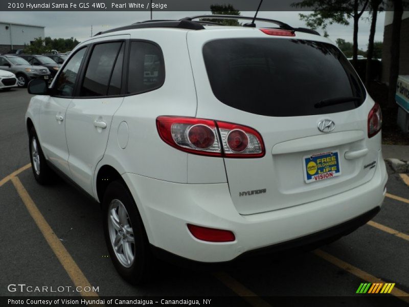 Pearl White / Beige 2010 Hyundai Santa Fe GLS 4WD