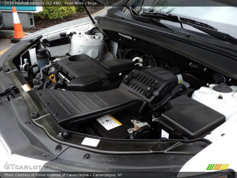 Pearl White / Beige 2010 Hyundai Santa Fe GLS 4WD