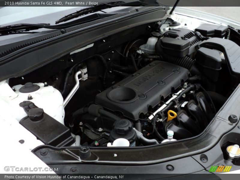 Pearl White / Beige 2010 Hyundai Santa Fe GLS 4WD