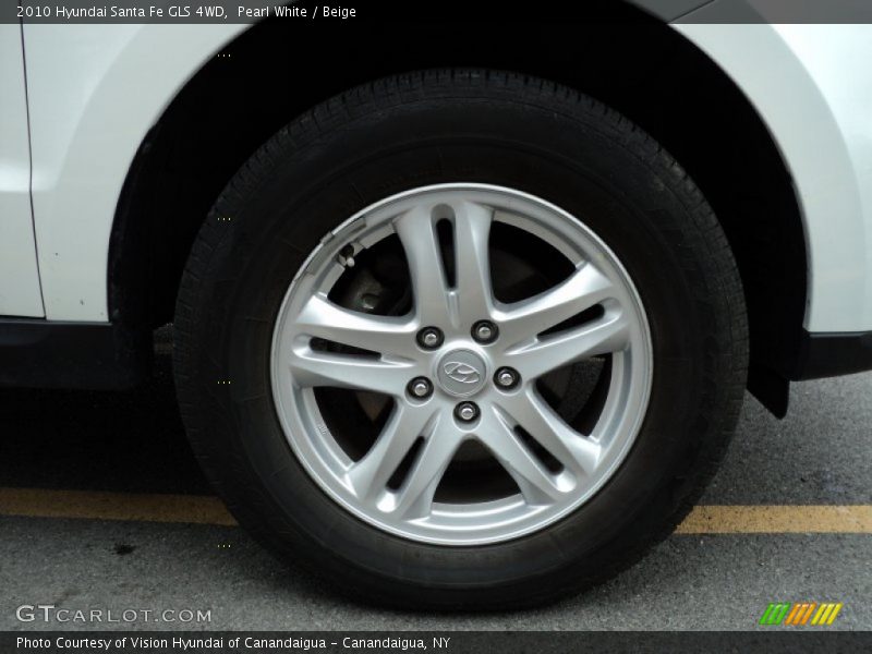 Pearl White / Beige 2010 Hyundai Santa Fe GLS 4WD