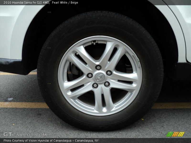 Pearl White / Beige 2010 Hyundai Santa Fe GLS 4WD