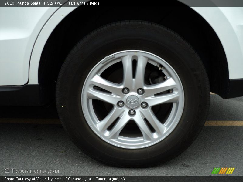 Pearl White / Beige 2010 Hyundai Santa Fe GLS 4WD