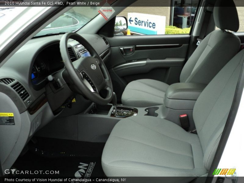 Pearl White / Beige 2010 Hyundai Santa Fe GLS 4WD