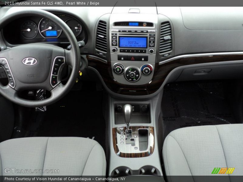 Pearl White / Beige 2010 Hyundai Santa Fe GLS 4WD