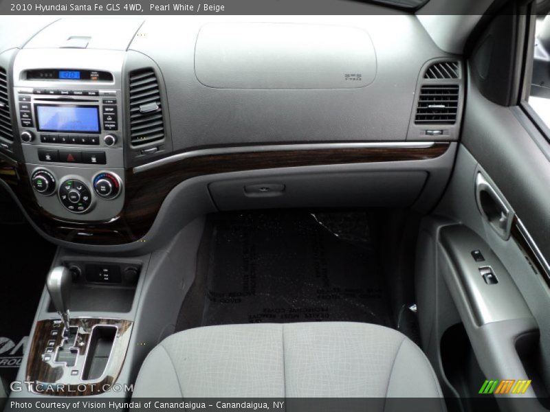 Pearl White / Beige 2010 Hyundai Santa Fe GLS 4WD