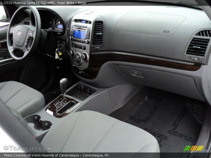 Pearl White / Beige 2010 Hyundai Santa Fe GLS 4WD