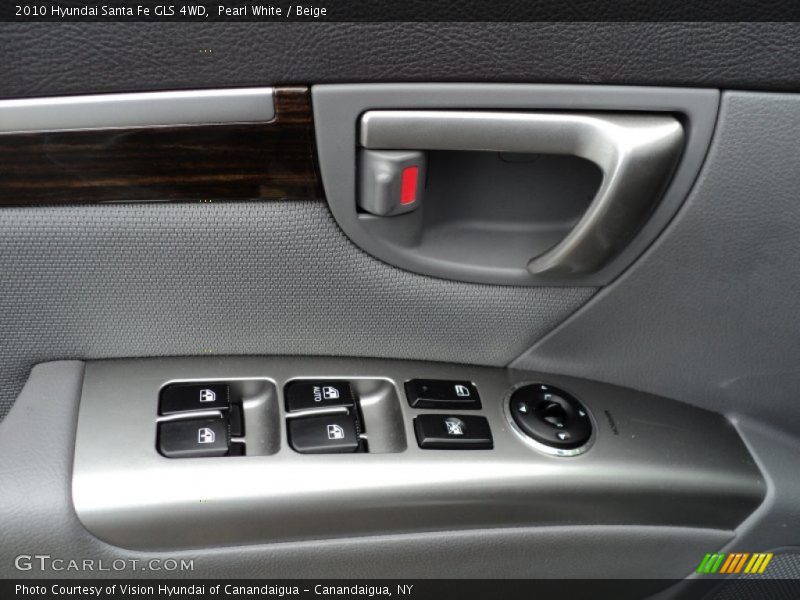 Pearl White / Beige 2010 Hyundai Santa Fe GLS 4WD