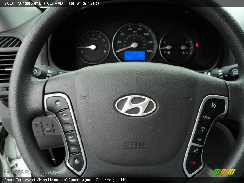 Pearl White / Beige 2010 Hyundai Santa Fe GLS 4WD