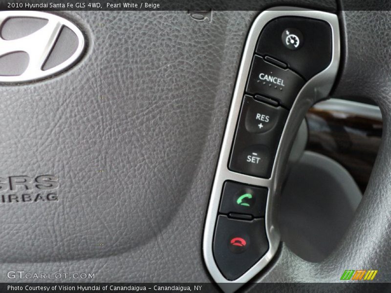 Pearl White / Beige 2010 Hyundai Santa Fe GLS 4WD
