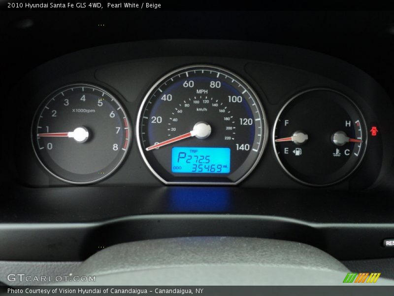 Pearl White / Beige 2010 Hyundai Santa Fe GLS 4WD