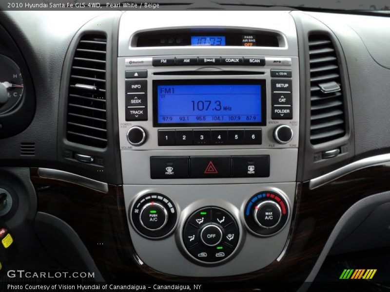 Pearl White / Beige 2010 Hyundai Santa Fe GLS 4WD