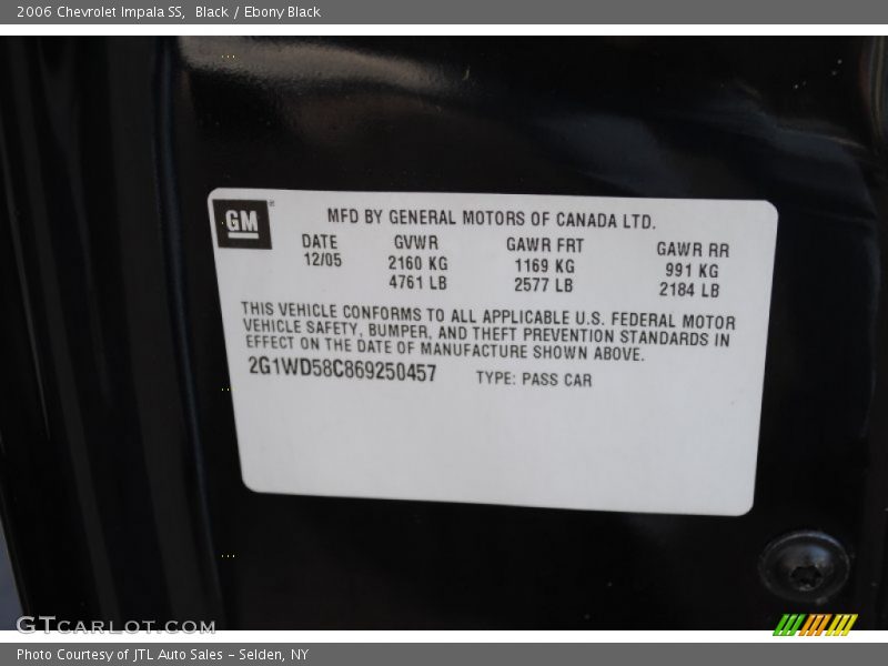 Black / Ebony Black 2006 Chevrolet Impala SS