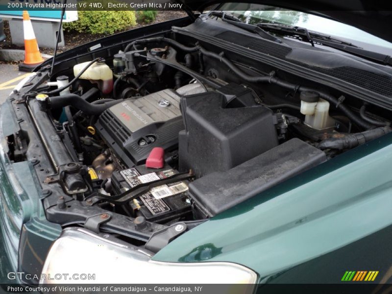 Electric Green Mica / Ivory 2001 Toyota Highlander V6 4WD