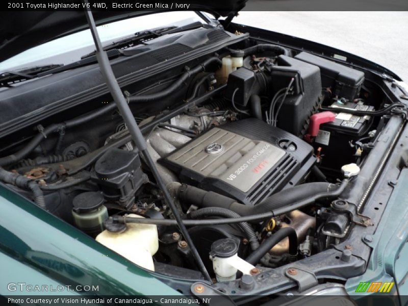 Electric Green Mica / Ivory 2001 Toyota Highlander V6 4WD