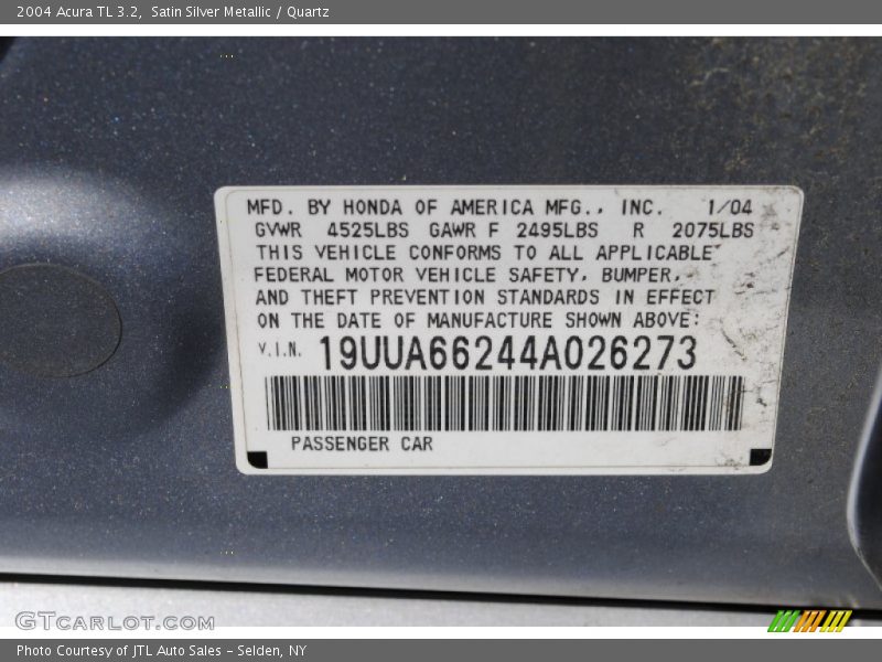Satin Silver Metallic / Quartz 2004 Acura TL 3.2