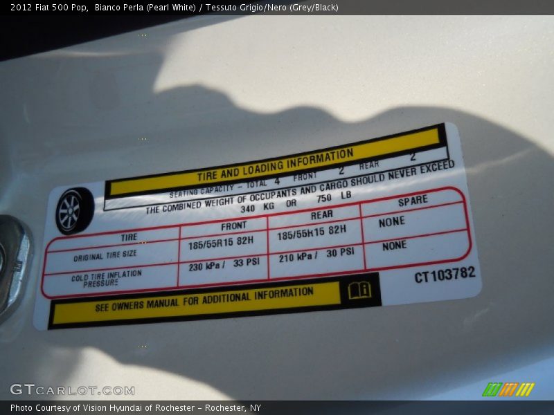 Info Tag of 2012 500 Pop