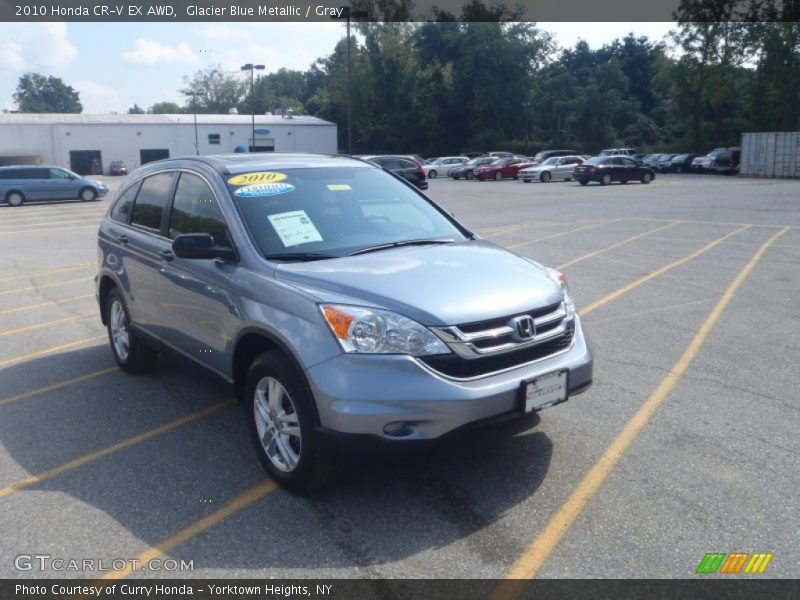 Glacier Blue Metallic / Gray 2010 Honda CR-V EX AWD