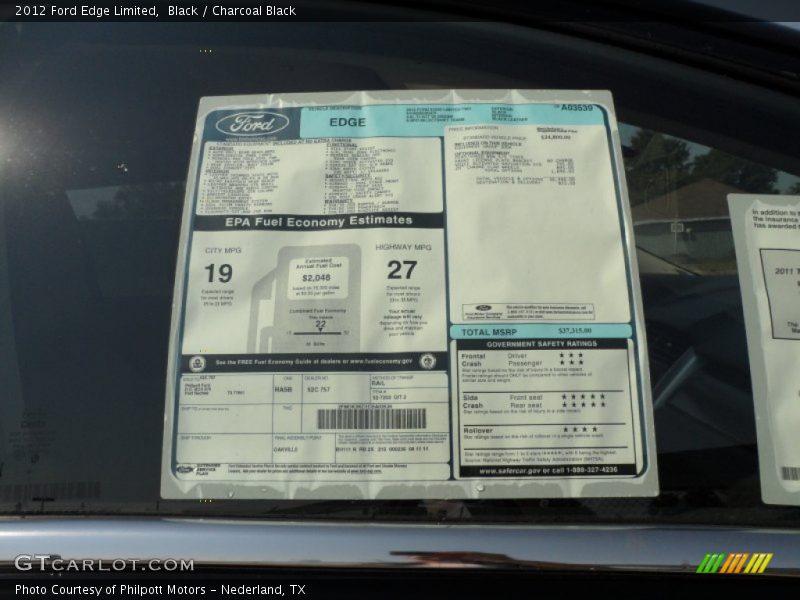  2012 Edge Limited Window Sticker