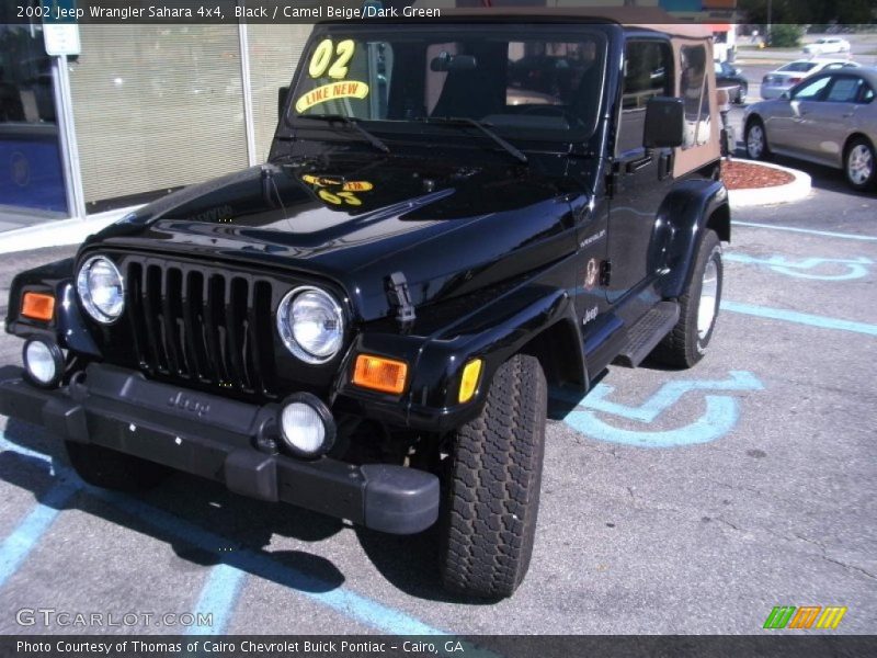 Black / Camel Beige/Dark Green 2002 Jeep Wrangler Sahara 4x4