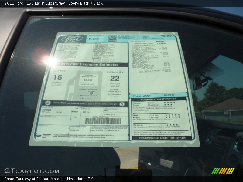 Ebony Black / Black 2011 Ford F150 Lariat SuperCrew